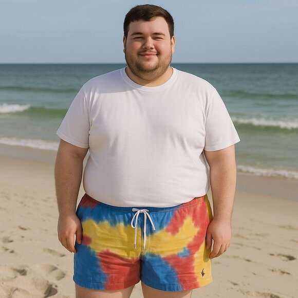 Polo Ralph Lauren 5.5" Tie-Dye Seersucker Drawstring Shorts Men's XXL - Picture 3 of 9